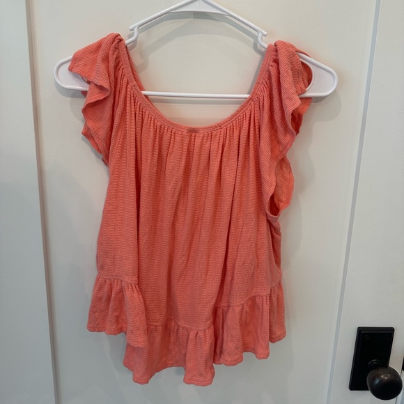 Free People Coral Flowy Top - Picture 3 of 3